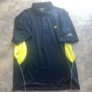 Masters Tech Polo Men's L Black-Neon 2015 Stretch Golf Embroidered Shirt